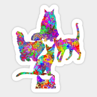 Collection of Colorful Cats Sticker